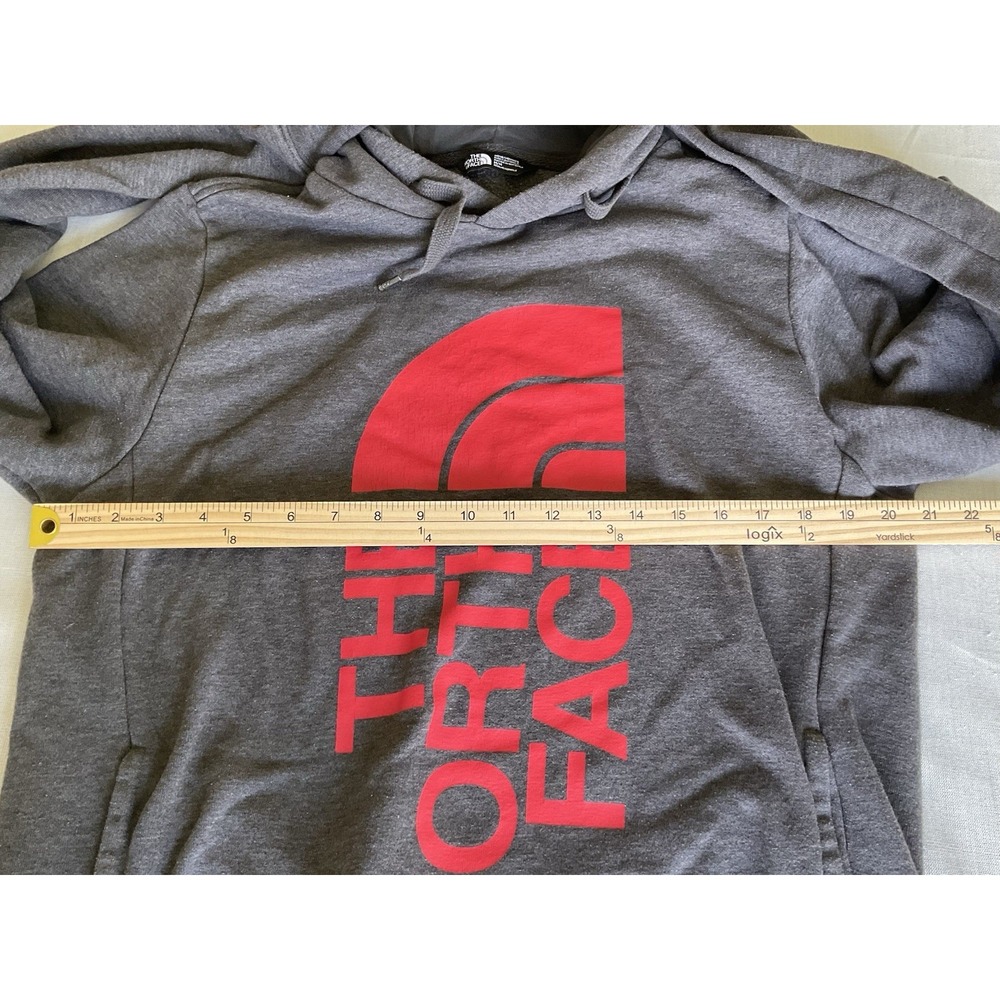 The North Face Men's Hooded Pullover Sweatshirt M Gray Red Graphic - Picture 3 of 5